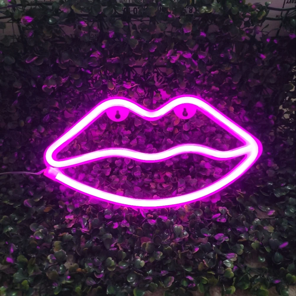 💋Pink Lips Neon Sign - Picture 2 of 7